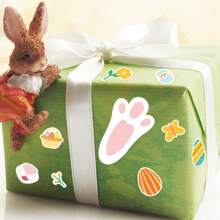 Set de 8 pegatinas decorativas de 20*14cm para Pascua, pegatinas con huellas de conejo para decoración de fiesta de Pascua, papel tapiz, decoración de Ramadán, regalos del Día de la Madre, velas, decoración de jardín, decoración de primavera, sala de estar, dormitorio, baño, cocina