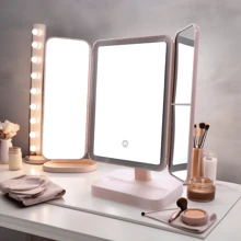 ESPEJO AJUSTABLE CON LUZ LED - Rosa Pálido - Ver 1