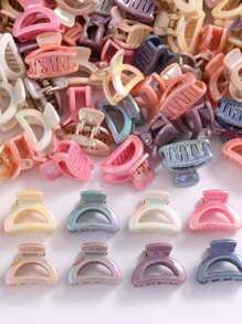 Set de 20 pinzas pequeñas de cangrejo de colores Morandi, pinzas para el cabello mini electrochapadas de colores, clips para el flequillo y el cabello de niña, clips para moños de princesa, diademas lindas y dulces, clips mini de moño semicircular