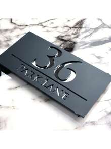 1 pieza Señal de dirección personalizada de números de casa de gato para números de dirección exterior para casas, letrero de número de casa personalizado, placa de dirección de metal para exteriores, señal de dirección exterior, números personalizados para una casa, regalo de inauguración, varios regalos, cumpleaños, graduación - Negro - Ver 8