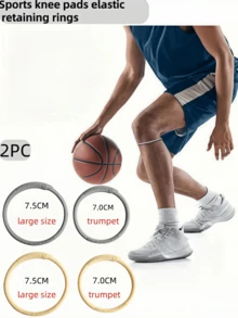 2pcs Multi-Color Elasticated Patella Strap, Basketball Knee Support Brace, Sports Knee Pad Strap Circle Ring