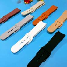1pc, 20mm Seamless Silicone Watch Strap With Quick Release Buckle, Compatible With Samsung Galaxy Watch 7/6/5/4 Series, Amazfit And Other Models, Suitable For Both Men And Women, Waterproof Sports Strap