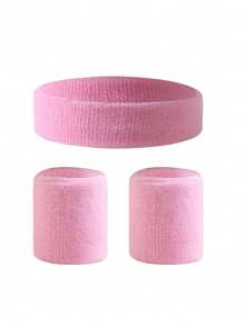 Fashion Sports Headband And Wristband Towel Set Sweatband Wrist Band Bracers For Women Men Cycling Gym Basketball Tennis