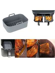 1pc Air Fryer Silicone Liner, Reusable Nonstick Air Fryer Basket Accessory, Replacement Baking Tray, Rectangular Air Fryer Baking Pan Air Fryer Replacement Basket, Easy-To-Clean Baking Tray