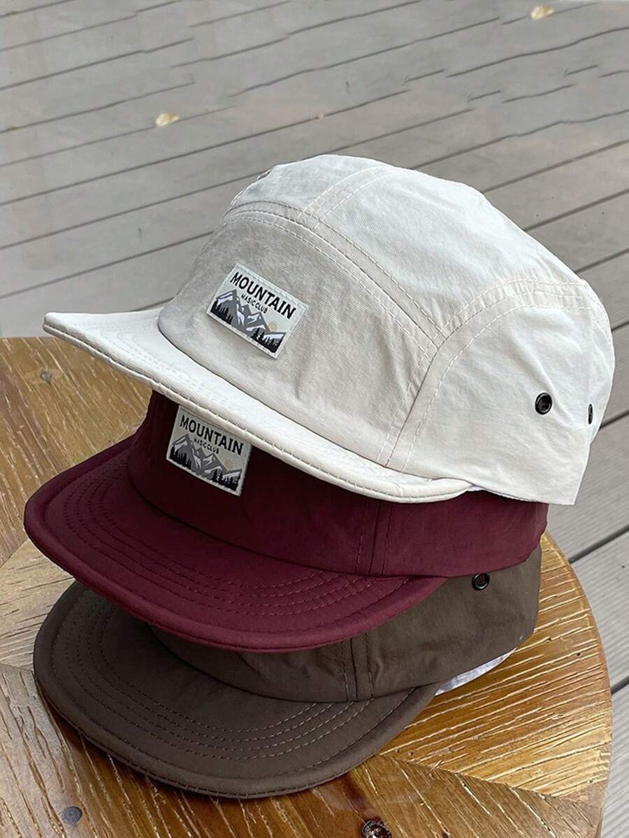 1 Peça Boné de Beisebol Estilo Retro, Borda Macia, Unissex, Impressão de Letra, Decorativo, Proteção UV, Secagem Rápida, Estilo Japonês 2025, Adequado para Primavera, Verão, Outono, Inverno - A - Visão 1