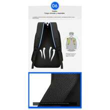 Mochila de hombre resistente con diferentes colores,con 3 compartimentos,cierres dobles,cinta acolchonadas y cinta ajustable - Azul - Ver 6