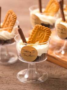 10/20 piezas Cuencos de postre de vidrio vintage, tazas para sundata de helado, fruta, pudín, bocadillos, yogurt y aperitivos - Multicolor - Ver 12