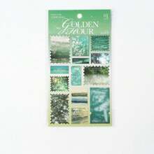 1pc Dreamy Photography Stamp Decor Stickers For Scrapbooking, Exquisite Stamp-Shaped Glitter Die-Cut Stickers Craft Supplies - Multicolor - View 10