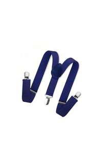 儿童吊带和领结套装，学生西装领结夹裤子吊带，婴儿和儿童可调节吊带夹，适合婚礼派对生日 - 彩色 - 查看 34