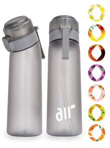 1 pièce Bouteille d'eau aromatisée, ensemble de démarrage de bouteille, bouteille de boisson avec un gobelet aromatisé aléatoire, convient pour les gymnases, les écoles, bouteille d'eau aromatisée
