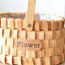 1Pcs Portable And Sturdy Storage Basket And Picnic Basket, Durable Handheld Wooden Woven Flower Basket, Home Decoration, Suitable For Decorating Living Rooms And Dining Tables On Birthdays/Weddings/Anniversaries/Valentine's Day And Other Occasions - A - Xem 3