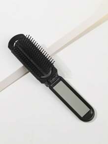 Cepillo de pelo y espejo plegable 2 en 1, cepillo de pelo/peine para todo tipo de cabello