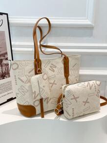 多件套手提包套装 - 时尚百搭女士单肩包和斜挎包组合