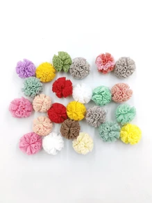 24/48 miếng vải lưới polyester co giãn nhiều màu đính bóng, kẹp tóc hoa ren hai tông màu, phụ kiện quần áo tự làm, màu sắc ngẫu nhiên - Nhiều màu - Xem 4