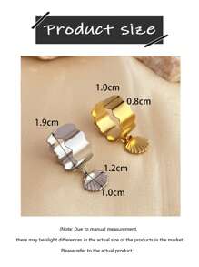 INS风格不锈钢吊坠戒指，贝壳元素不锈钢首饰，女士不褪色，小众，高端，轻奢，金色开口戒指，女士日常派对配饰，时尚首饰，闺蜜礼物 - 彩色 - 查看 6