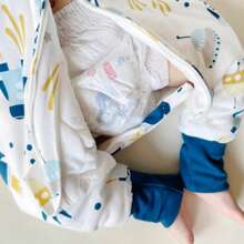 Túi ngủ cho bé bằng cotton mềm mại, họa tiết hoạt hình, độ dày 1.0 Tog, thấm hút mồ hôi và thoáng khí, tay áo có thể tháo rời, thích hợp cho mùa xuân và mùa hè. - Nhiều màu - Xem 6