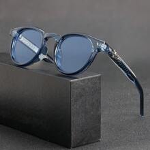 HBK Lunettes rétro rondes HBK avec branche en métal. Monture mode cool pour hommes. Idéal pour les activités de plein air, les fêtes, les voyages, la conduite, les vacances à la plage et l'utilisation casual. Décoration photo, cadeau parfait pour les vacances à la plage, les activités de plein air et les voyages, livré en emballage complet.