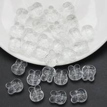 30 piezas/Paquete Cuentas con cabeza de conejo de vidrio enchapado de 10*12mm con agujero, material de manualidades para pendientes/collares/encantos/llaveros/cadenas de teléfono