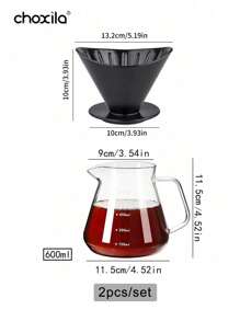 choxila 1pc V60 keramische koffiefilter, ingot-vormig overgietkoffiefilter, Sharing Pot druppelfilterbeker, herbruikbare kegelvormige overgietkoffiezetter met vleugelvormige zijkanten, koffie-accessoires