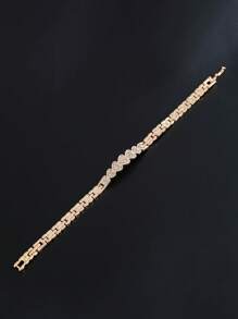 1 件耀眼的方晶锆石心形手链，优雅奢华，适合日常佩戴、约会、婚礼和正式活动 - 銀色 - 查看 8