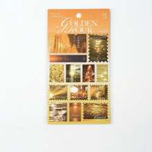 1pc Dreamy Photography Stamp Decor Stickers For Scrapbooking, Exquisite Stamp-Shaped Glitter Die-Cut Stickers Craft Supplies - Multicolor - View 16