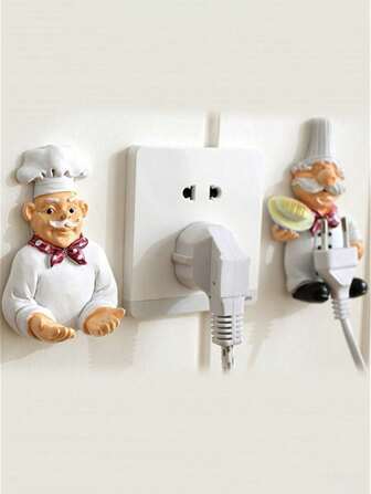 1 件可爱卡通电源线插头支架 - 强力挂钩，用于壁挂，装饰性浴室配件家居浴室装饰浴室收纳秋季装饰返校