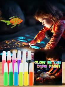 6 piezas Lapices fluorescentes que se iluminan en la oscuridad, exposición a luz fuerte los ilumina por la noche para dibujos DIY, pintura y delineado