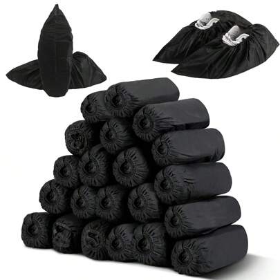 100pcs Disposable Non-Woven Shoe Covers, Non-Slip & Anti-Dirty Shoe/Boot Covers, Suitable For Home Indoor/Outdoor, Workplace, Office, School