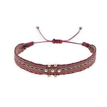 手工编织多层手链，哥伦比亚编织带，波西米亚金色串珠手链（女士款） - 彩色 - 查看 9