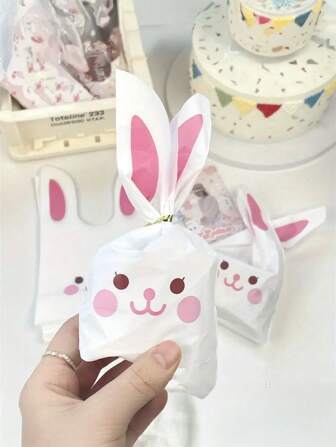 15 piezas Decoraciones de fiesta de Pascua, bolsas con orejas de conejo adorables para obsequios, bolsas de caramelos, bolsas de regalo para fiestas, bolsas de fiesta de Pascua, decoraciones de cumpleaños, bolsas de caramelos, bolsas de embalaje de aperitivos, decoraciones navideñas, envoltorios de regalo navideños