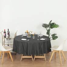 12pcs Round Plastic Tablecloths, Premium Plastic Disposable Tablecloths, Suitable For Easter Holiday Use