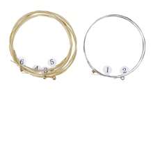 6 件/套民谣吉他弦原声吉他弦黄铜六角钢芯套弦