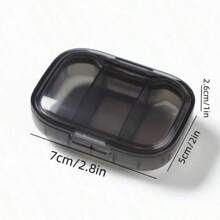 1 pieza Mini caja de almacenamiento de píldoras - Ultra compacta, con 3 compartimentos, organizador semanal a prueba de polvo para medicamentos y contenedor  para tabletas para dosis diarias fáciles - Diseño portátil y ligero para viajes o uso en el hogar