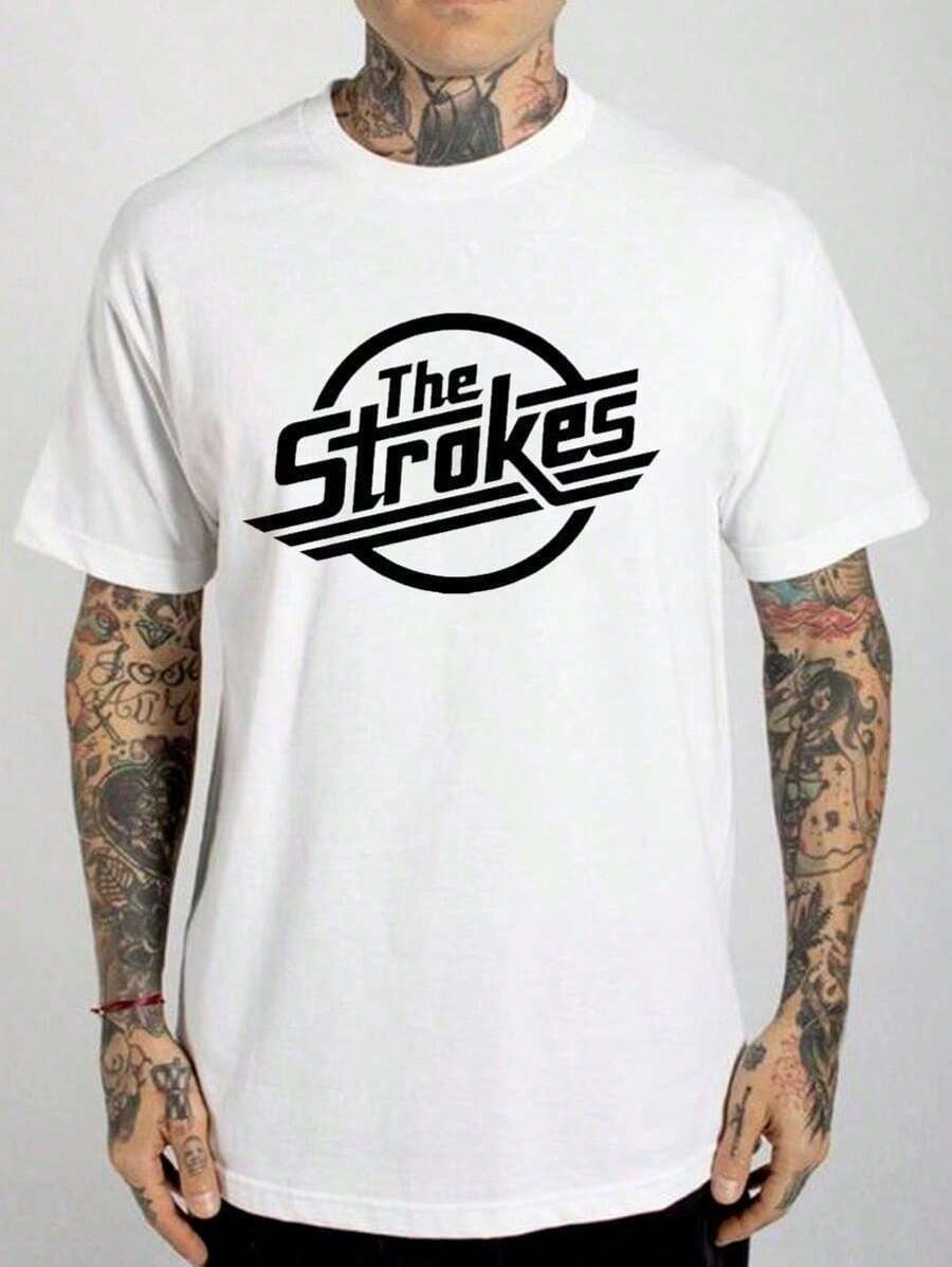 THE STROKES T-Shirt Basic Cotton Short Sleeve Premium Shirt - White - View 1
