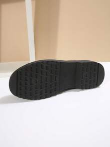 1 Pair Casual Chunky Heel Loafer Shoes With Pearls, Suitable For Teenagers And Girls, Versatile Style
