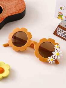 1 Pair Of Cute Children's Flower Shaped Glasses, Suitable For Boys And Girls Traveling, Photo Props, Daily Wear, Birthdays, And Gift Rewards