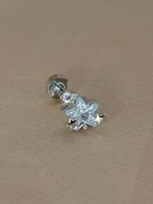 1Pc Stainless Steel Crystal CZ Star Studs Earrings For Women Men Helix Tragus Cartilage Rook Flat Lobe Conch Anti Tragus Piercings Jewelry