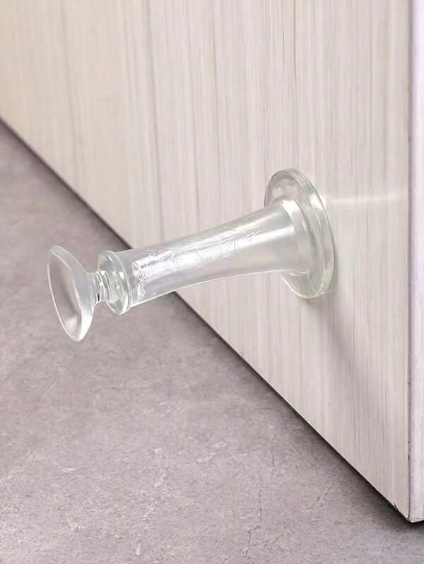 1 pièce Nouvelle ventouse de porte, sans besoin de percer, butoir de porte avec tampon anti-collision en silicone pour fixer et assourdir la porte de la salle de bain. Meilleurs cadeaux