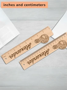 1 Piece 30cm/8in Customizable Name Wooden Cartoon Ruler, Personalized Kids Ruler, Wooden Ruler With Fun Cartoon Design, Gift For Students, Back To School, Birthday Party Favors, Classroom Supplies, School Supplies, For Teacher Gifts, For University, For Colleague, For Dorm Rooms, For Teacher, For Boys And Girls, For Teenagers, Junior High School Students, Middle School Students, Freshman, Sophomore, Underclassmen, Multi-Functional, Ornamental, For Business/Work/Office, For School