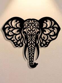 Decor de perete elefant de fier, design floral boho, agatat de perete pentru sufragerie, cadou creativ pentru uz casnic, decor pentru casă, decor de cameră, decor de perete