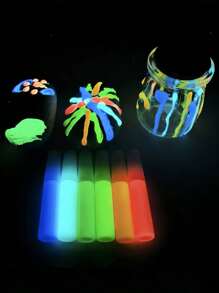 6 piezas Lapices fluorescentes que se iluminan en la oscuridad, exposición a luz fuerte los ilumina por la noche para dibujos DIY, pintura y delineado