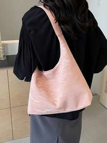 1pc YouBei Suede Large Capacity Underarm Bag Women Shoulder Messenger Bag (With Small Bag), Suitable For Girls, Ladies, College Students, New Professionals And Office Workers, Great For Work, Business, Commuting, School - Baby Pink - View 4