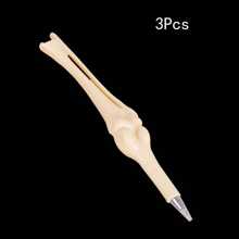 3pcs Creative Bone Shaped Pen, Novelty Realistic Skeleton Style Ballpoint Pen, Halloween Promotional Gift