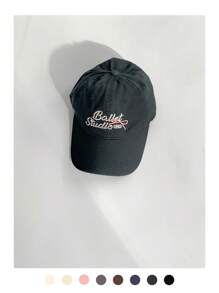 1 件软顶刺绣字母拼色棒球帽，可爱蝴蝶结设计，百搭休闲刺绣遮阳帽，适合女士 - 彩色 - 查看 8