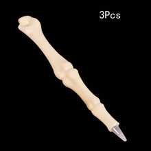 3pcs Creative Bone Shaped Pen, Novelty Realistic Skeleton Style Ballpoint Pen, Halloween Promotional Gift