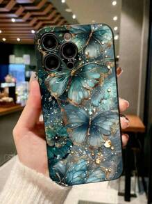 1pc Minimalist Butterfly Eye Skin-Feel Anti-Drop TPU Phone Case Compatible With IPhone 17/11, 16 Pro Max, 16 Pro, 16, 15 Pro Max, 14 Pro Max / Galaxy S25 Series, A16 / Honor X6A, X7B, X8B / 13C, Note 13