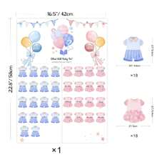 1 套性别揭示婴儿送礼会游戏卡，生日派对用品 - 彩色 - 查看 9