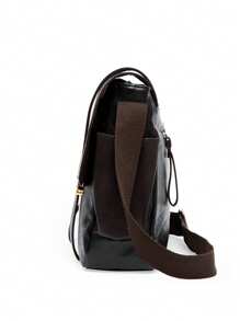 Men's Vintage Large-Capacity Messenger Bag, Stylish Shoulder Bag, Business Crossbody Bag For Father's Day Gift, Valentine's Day Gift, Commuting, College Students Sling Bag For Men Shopping Bag Laptop Bag Laptop Case - Black - View 8