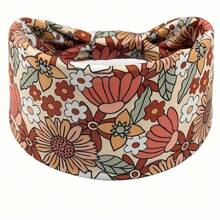 1/4 Stücke Boho-Stil elastische breite Stirnbänder, Blume Muster Sport Haarband, Frühling/Sommer, Haarzubehör, Turban Stirnband