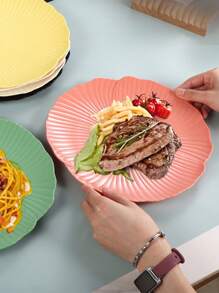 Petal-Shaped Serving Platter, Versatile Dish For Steaming Fish, Baking Fish, Steaming Buns, Dumplings, Noodles, Salad Plates For Home Use